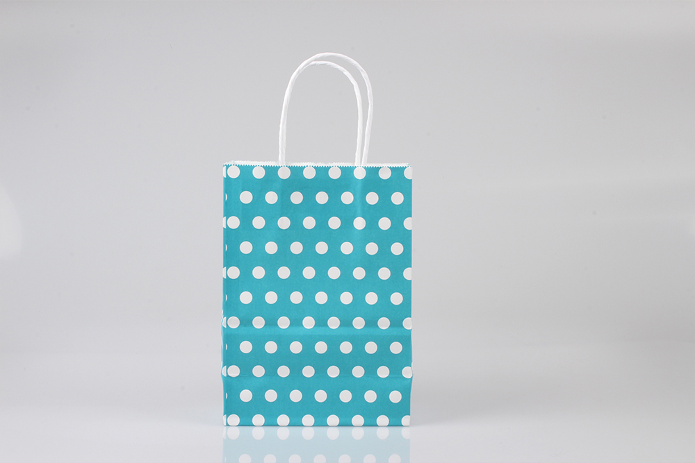 中號(hào)圓點(diǎn)時(shí)尚白牛皮紙袋